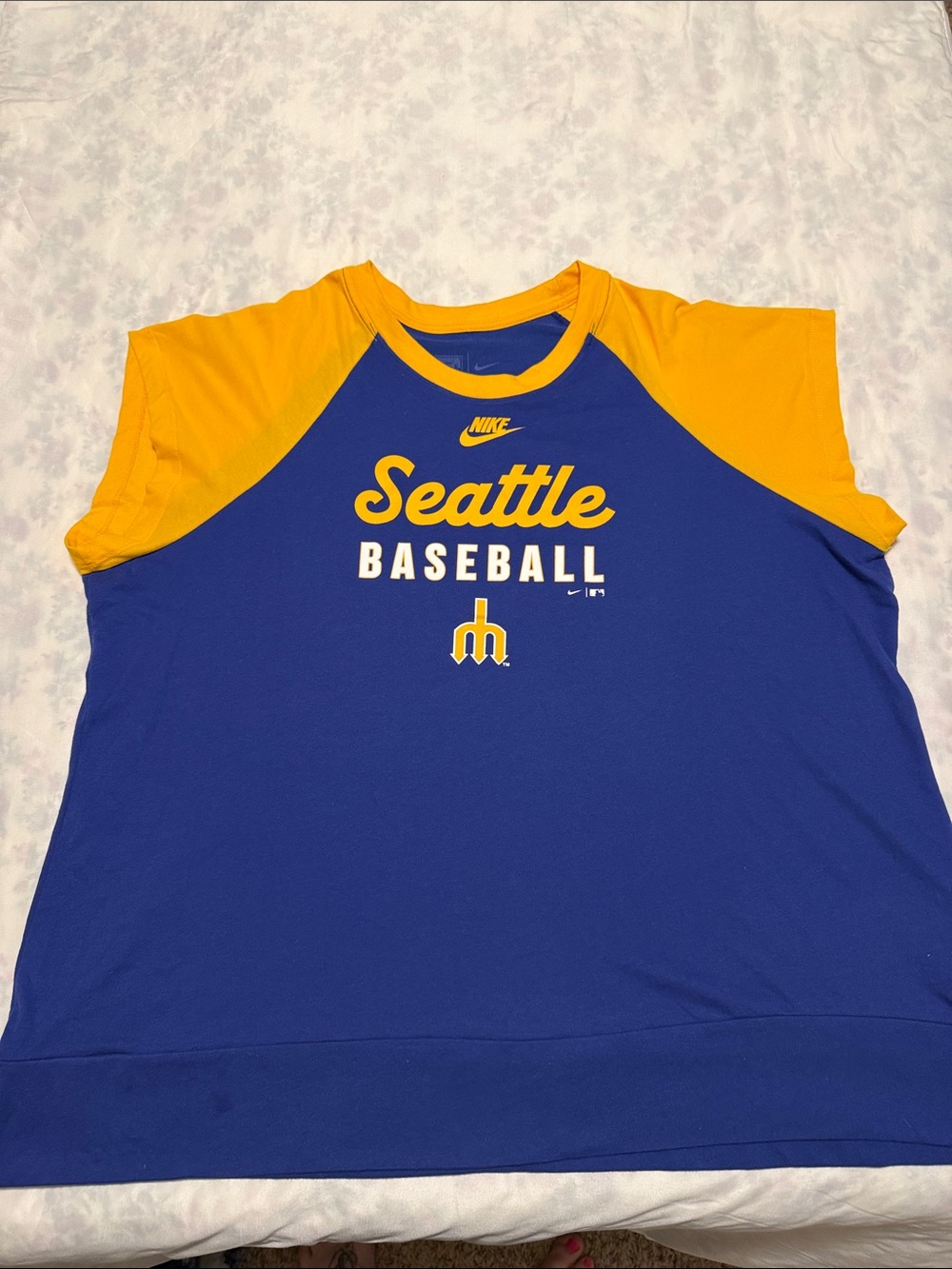 Nike Royal Blue & Gold Seattle Baseball Tee